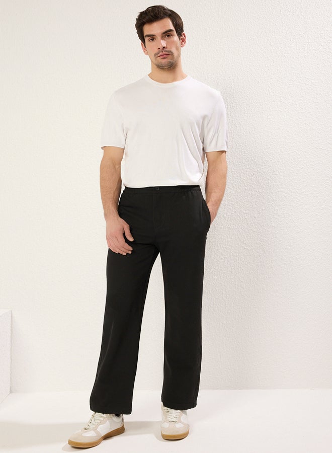 trendyol Black Straight Knitted Casual Trousers  - Image 4