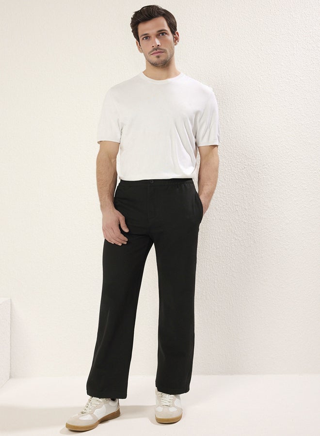 trendyol Black Straight Knitted Casual Trousers  - Image 1
