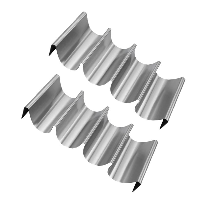 Stainless Steel Taco Holder Stand Set Of 2 Dishwasher Safe For Home And Commercial Use - Image 2