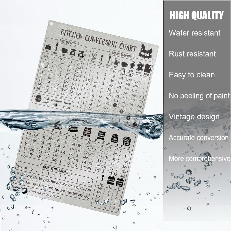 Magrooyar Kitchen Conversion Chart Magnet for Refrigerator, Stainless Steel Baking Ingredients Measurements for Baker, Vintage Kitchen Accessories Gadgets - Image 5