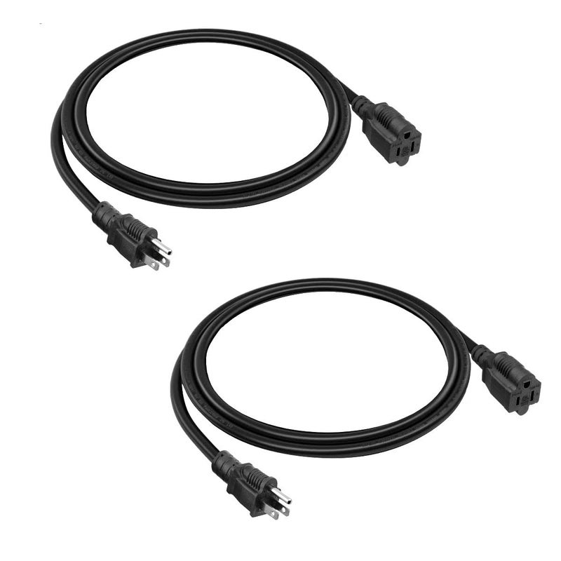 2Pack 3ft Extension Cord Outdoor 16 SJTW AWG Heavy Duty Power Cord 3 Prong NEMA 515P to NEMA 515R Power Cable for Indoor and Outdoor Use ETL Listed