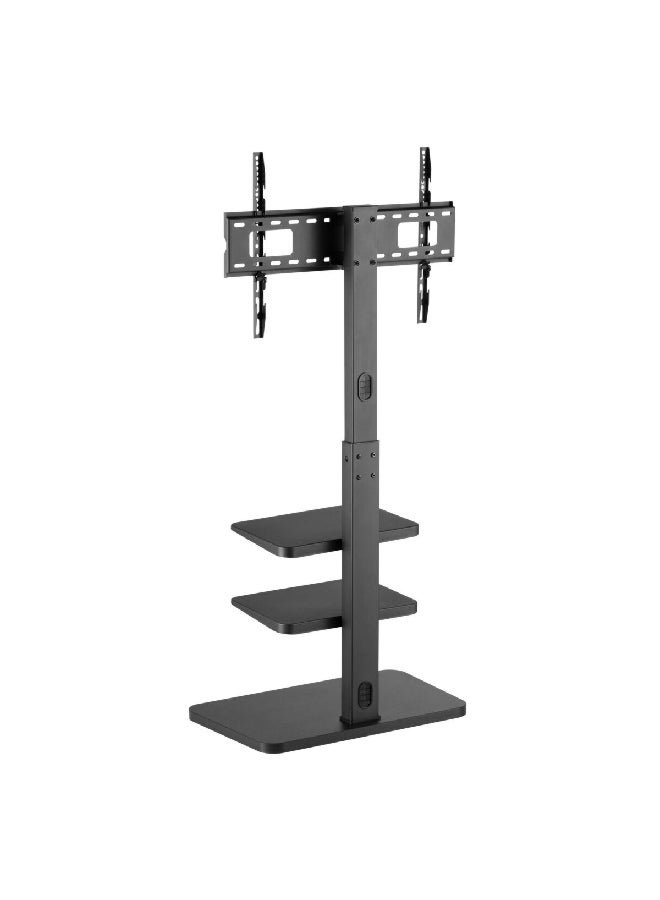 Lumi Durable Double Shelf Floor TV Stand Black 40 kg FS32-46D - Image 2