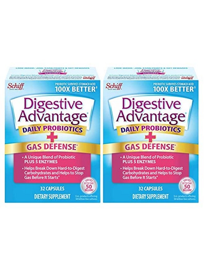 Digestive Advantage Fast Acting Enzymes Plus Daily Probiotic Capsules (32Ct) Helps Support Breakdown Of Hard To Digest Foods & Helps Prevent Gas* Supports Digestive & Immune Health* (Pack Of 2) - Image 1