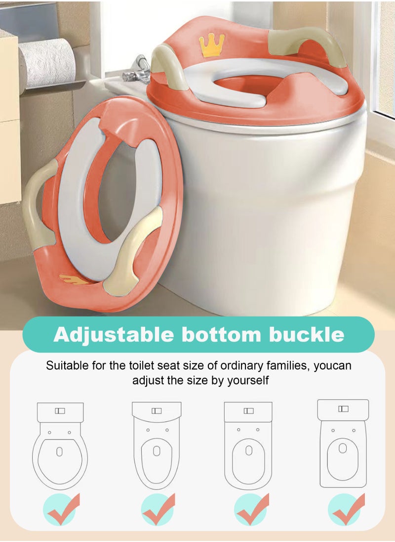 URbazaar Potty Training Seat, Portable Kids Toilet Seat Large Non-Slip Potty Chair Toddler Toilet Trainer Ring with Detachable PU Padded Cushion Safe Handle Baby Splash Guard for Round Oval Toilet  - Image 5