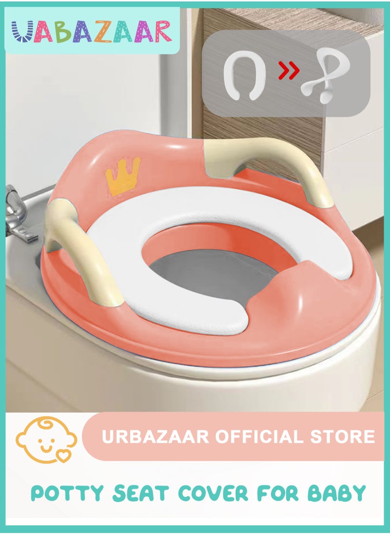 URbazaar Potty Training Seat, Portable Kids Toilet Seat Large Non-Slip Potty Chair Toddler Toilet Trainer Ring with Detachable PU Padded Cushion Safe Handle Baby Splash Guard for Round Oval Toilet  - Image 1