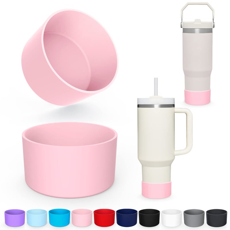25 Colors Silicone Boot for Stanley 40 oz Quencher  IceFlow 20oz 30oz 2 PCS Protective Tumbler Cup Boot Sleeve Water Bottle Accessories BPAFree AntiSlip Bottom Cover Dishwasher Safe