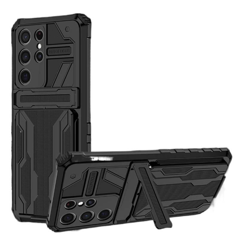 غطاء واقي بEco باللون الأخضر Material، حامل بطاقات، أخضر، حامل قائم، لـ Samsung S25 Ultra / Samsung S25 بوظيفة حامل للهدايا للاستخدام الشخصي للعائلة - Image 2
