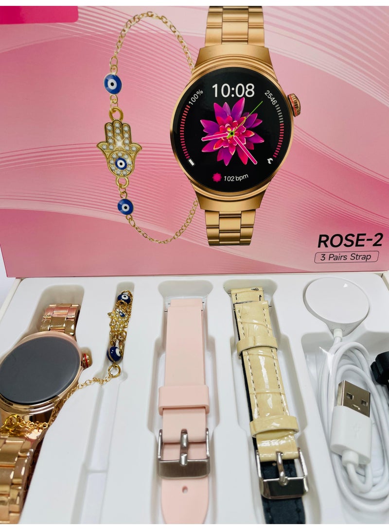 موديو مجموعة هدايا ساعات فاخرة مميزة للنساء - تتضمن 3 أحزمة أنيقة للساعات وسوار أنيق - Image 3