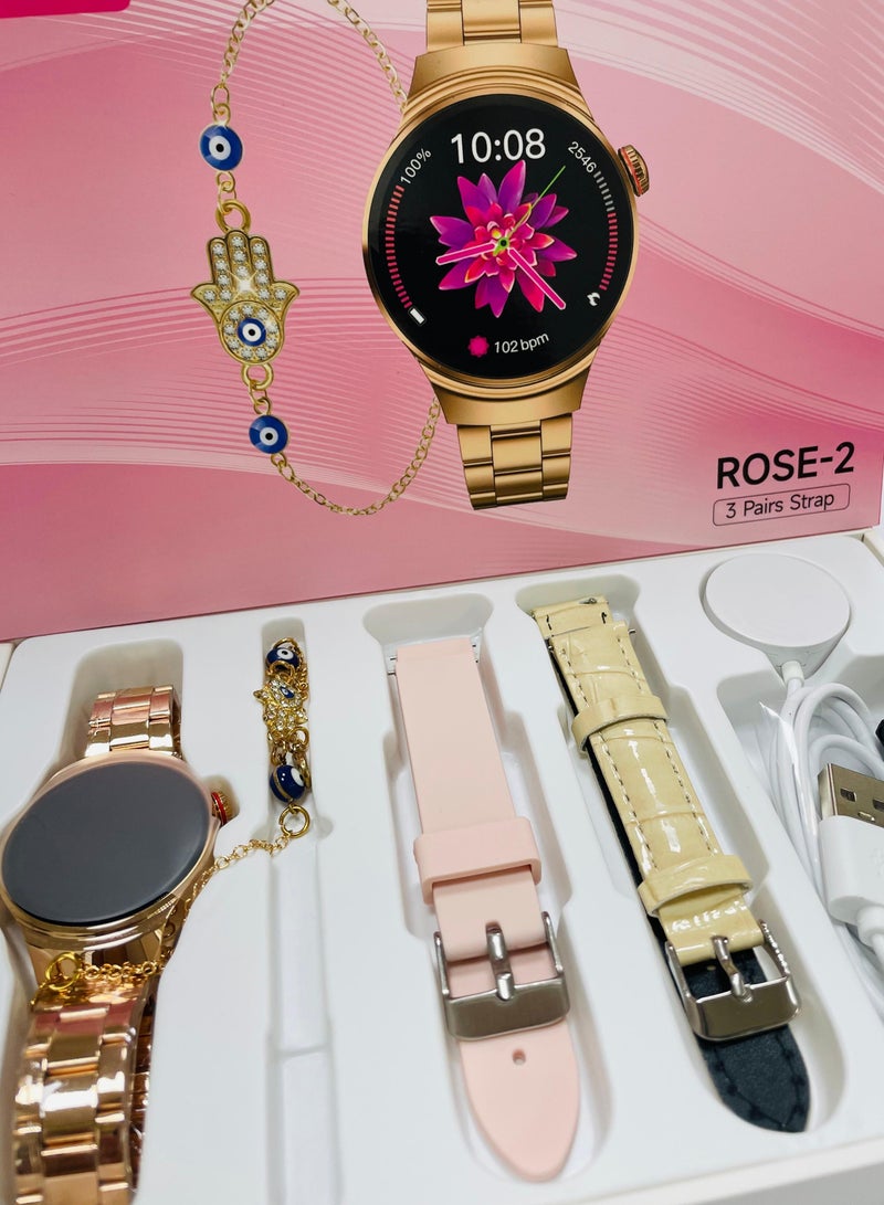 موديو مجموعة هدايا ساعات فاخرة مميزة للنساء - تتضمن 3 أحزمة أنيقة للساعات وسوار أنيق - Image 4