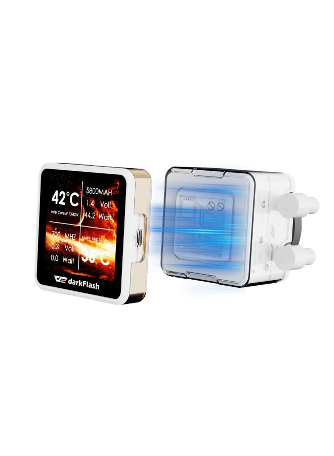 دارك فلاش مبرد وحدة المعالجة المركزية السائل darkFlash DE360 الكل في واحد، شاشة LCD مقاس 2.88 بوصة بدقة 480 * 480، شاشة مغناطيسية، مزامنة ARGB، مراوح PWM، مشعاع 360 مم، مبرد وحدة المعالجة المركزية AIO للكمبيوتر الشخصي متوافق مع Intel 1851/1700 وAMD AM4/AM5 (أبيض) - Image 4