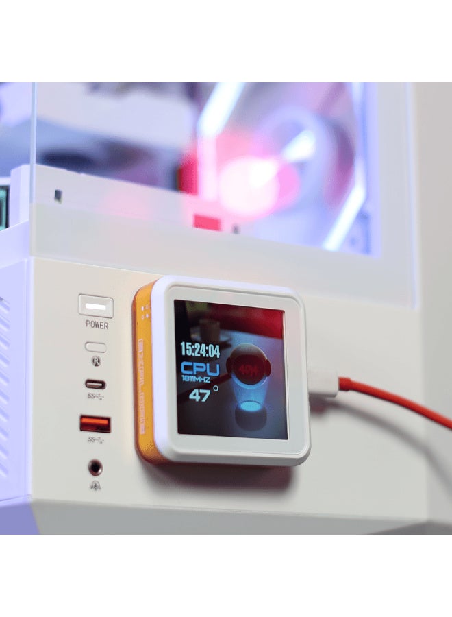 دارك فلاش مبرد وحدة المعالجة المركزية السائل darkFlash DE360 الكل في واحد، شاشة LCD مقاس 2.88 بوصة بدقة 480 * 480، شاشة مغناطيسية، مزامنة ARGB، مراوح PWM، مشعاع 360 مم، مبرد وحدة المعالجة المركزية AIO للكمبيوتر الشخصي متوافق مع Intel 1851/1700 وAMD AM4/AM5 (أبيض) - Image 5