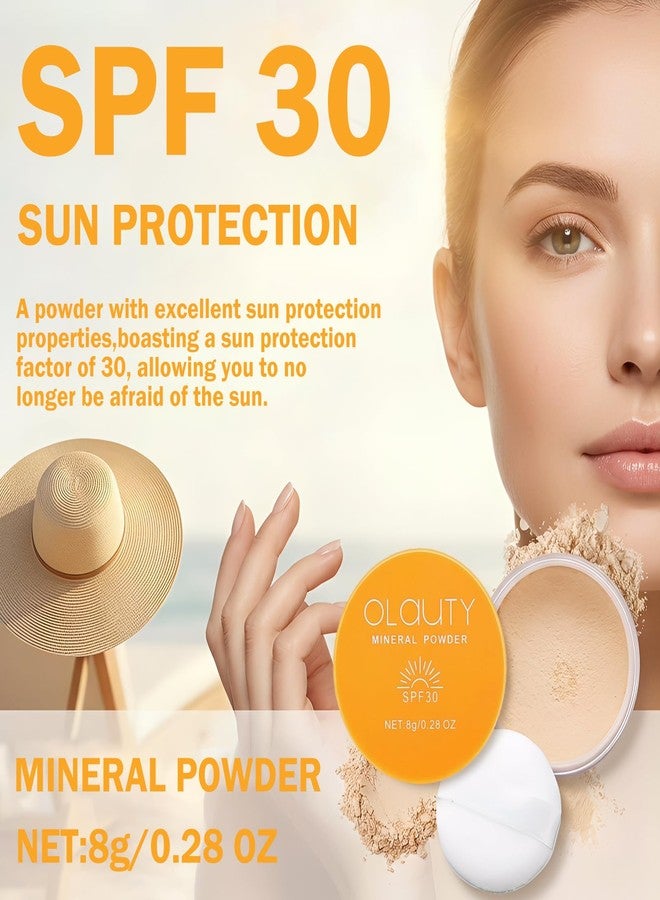 MinFei Loose Face Powder, Mineral Powder SPF 30, Setting Powder with Powder Puff, Oil Control, Buildable Coverage, Natural Matte Finish, Powder Sunscreen for Face & Scalp (Medium) - Image 3