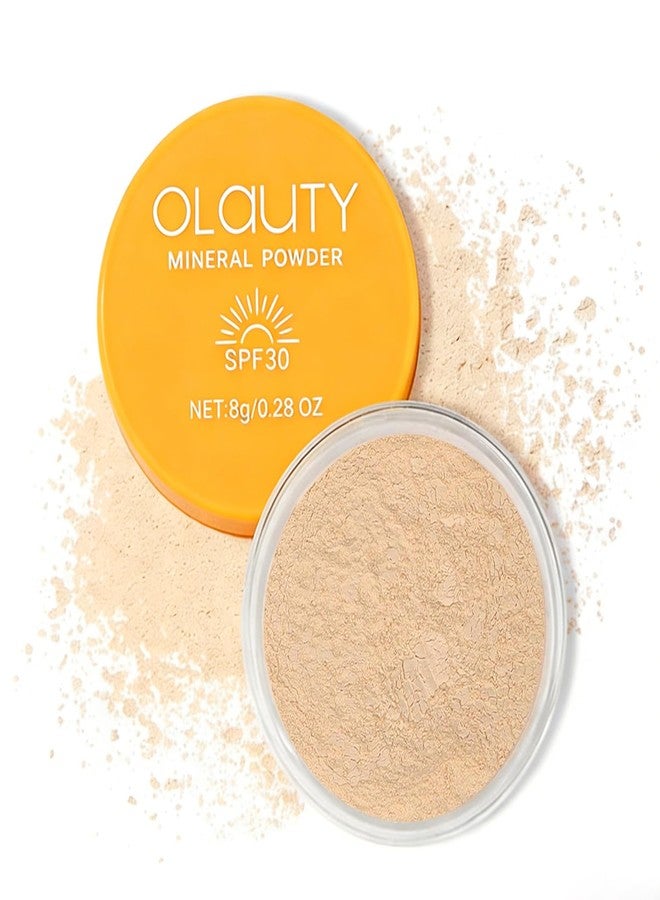 MinFei Loose Face Powder, Mineral Powder SPF 30, Setting Powder with Powder Puff, Oil Control, Buildable Coverage, Natural Matte Finish, Powder Sunscreen for Face & Scalp (Medium) - Image 1