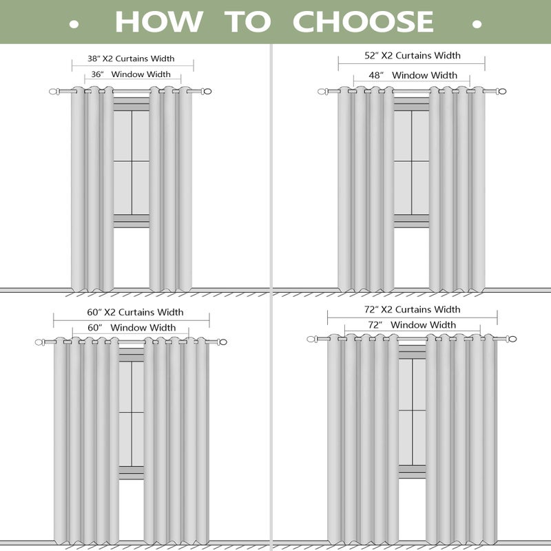 KOUFALL Sage Green Blackout Window Curtains for Bedroom 84 Inches Long Black Out Room Darkening Grommet Thermal Insulated Boho Cottagecore Cottage Core Curtain Drapes 84 Inch Length 2 Panels Set - Image 3