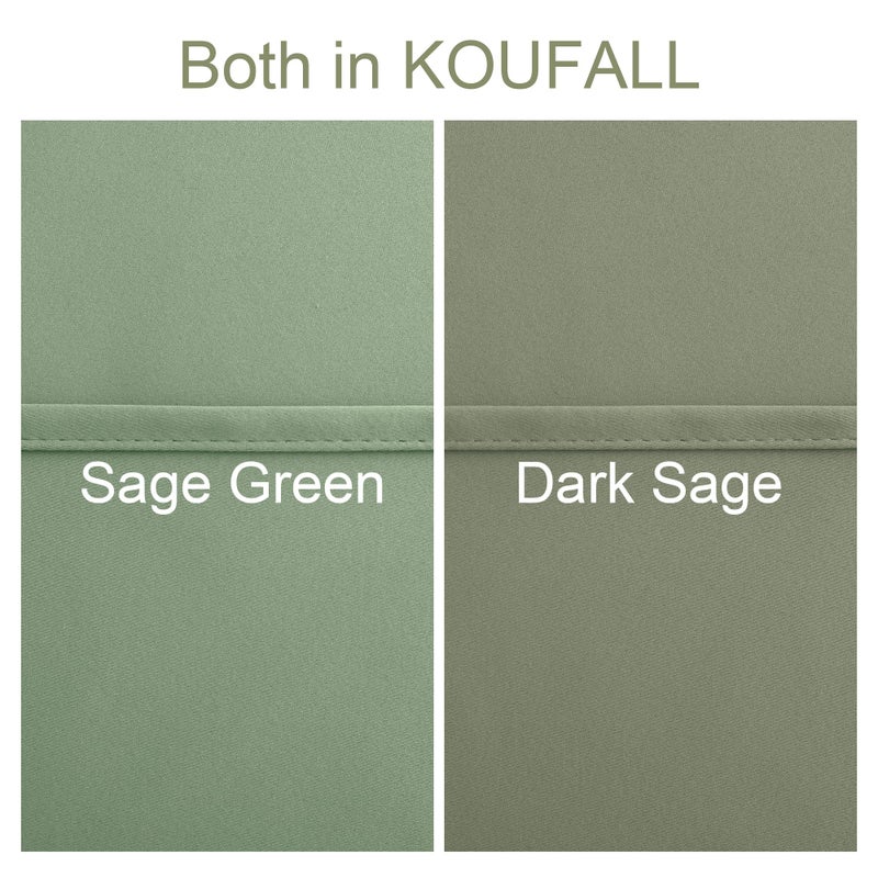 KOUFALL Sage Green Blackout Window Curtains for Bedroom 84 Inches Long Black Out Room Darkening Grommet Thermal Insulated Boho Cottagecore Cottage Core Curtain Drapes 84 Inch Length 2 Panels Set - Image 2