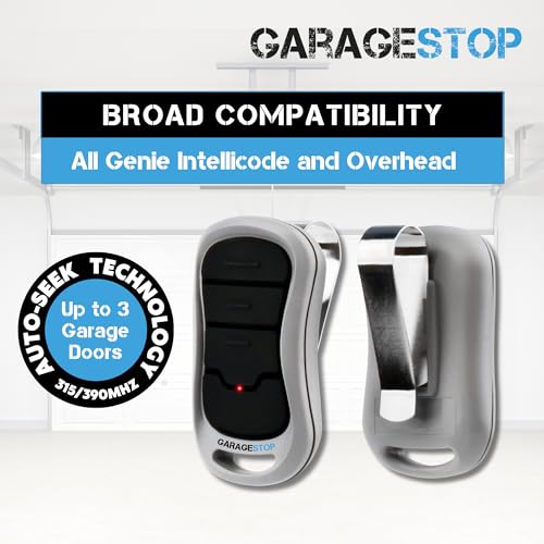 GARAGE STOP 2X for Genie Intellicode Garage Door Remote, G3T-BX G3T-R 3-Button Genie Garage Door Opener Remote Replacement, Auto-Seek Dual Frequency (1997 to Present) - Image 5