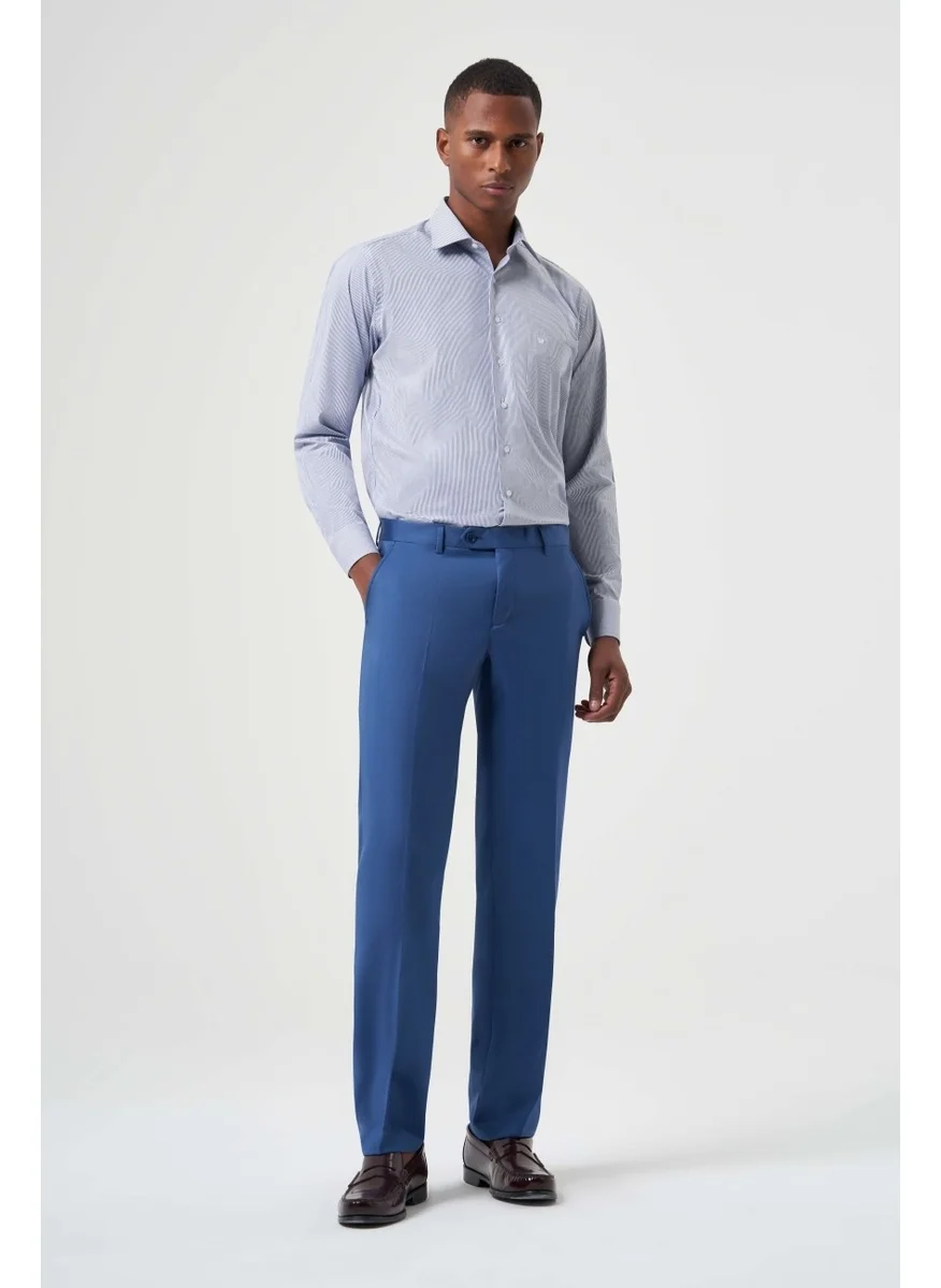 Bisse Men's Woven Classic Trousers BLUE PPNK23YNOS001_D35