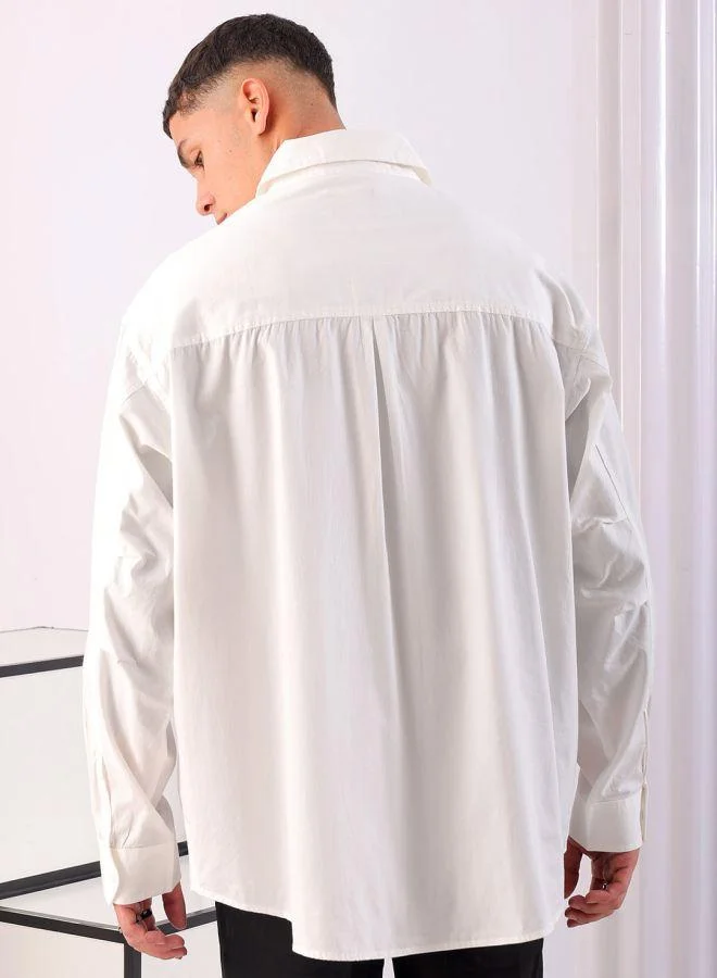 شركة المرآب الهندية Men Oversized Graphic Print Full Sleeves Cutaway Collar Street Wear Shirt