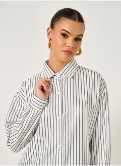 Striped Oversized Long Sleeves Shirt - pzsku/Z4A20F23F1B4D30C69F48Z/45/_/1738970648/3de6c64a-962b-4dd8-b7f4-772a194042cf