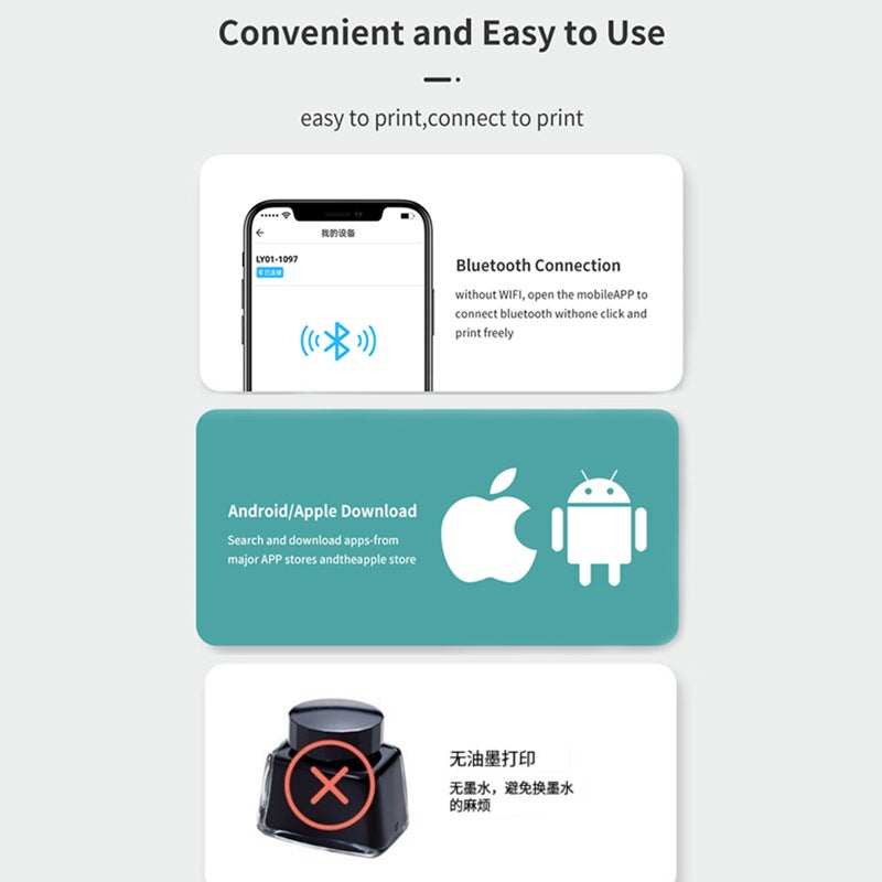 New Mini Small Printer Bluetooth Thermal Wrong Topic Pocket Portable Ink Free Printing Sale - Image 4