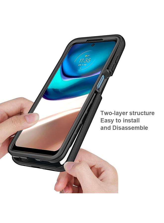 Green Tiger Motorola Moto G42 Starry Sky Full Body Hybrid Shockproof Phone Case Royal Blue - Image 4