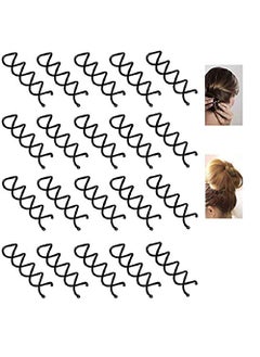 Aeyistry 20 Pcs Black Spiral Hair Clip for Women Kids Updo Hair AccessoriesDIY Hair StyleBlack 