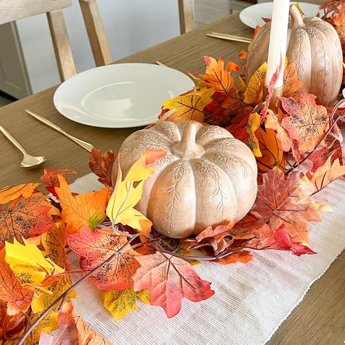 CQURE 6 Pack Fall Leaf Garland, Total 35Ft Artificial Maple Leaf Autumn Garland Fall Leaves Hanging Vines Fall Maple Leaves Thanksgiving Decor for Home Wedding Fireplace Party - Image 4
