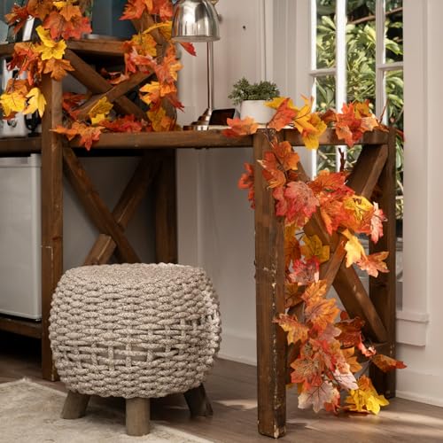 CQURE 6 Pack Fall Leaf Garland, Total 35Ft Artificial Maple Leaf Autumn Garland Fall Leaves Hanging Vines Fall Maple Leaves Thanksgiving Decor for Home Wedding Fireplace Party - Image 5