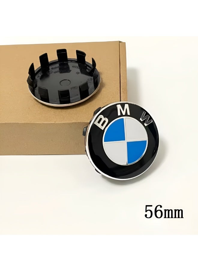 بي إم دبليو طقم 4 قطع أغطية مركز عجلات 56 مم أزرق وأبيض لسيارات BMW، أغطية جنوط بتصميم أصلي OEM، تركيب سهل بنظام الضغط، بديل متين لأغطية العجلات - Image 3
