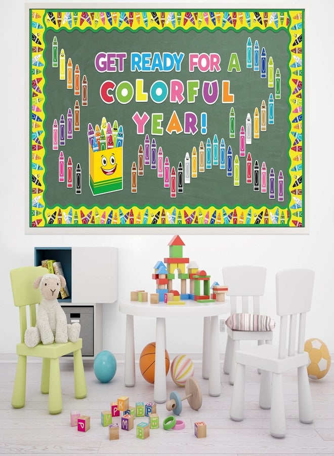CPicdn 118Pcs Crayon Cutouts Back to School Bulletin Board Set Colorful Crayons Pencil Name Tags Label First Day of School Classroom Decorations - Image 4