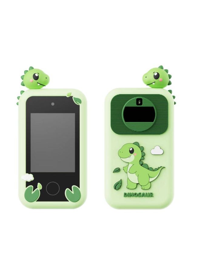 HD Photo Video SLR Camera Children's Digital Multi-function Large Screen Mobile Phone Camera Gifts-Color:Dinosaur Green  - Image 1