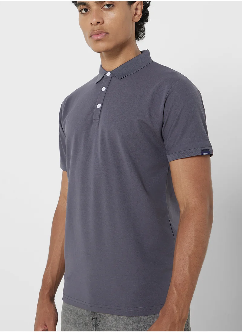 Seventy Five Polo Solid Shorts Sleeve T-Shirt