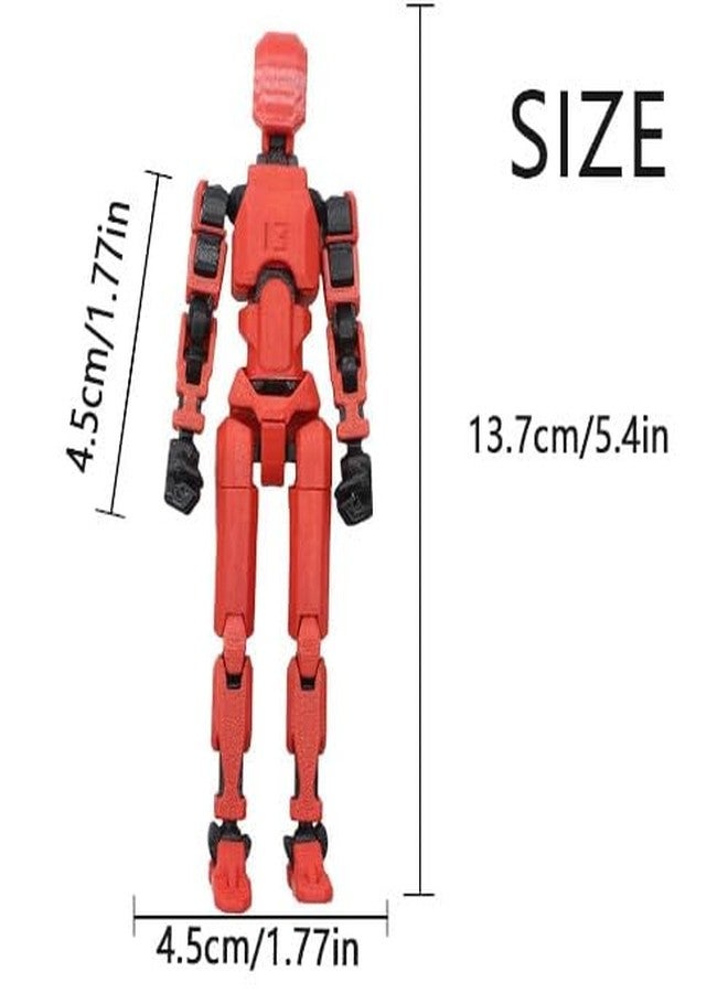 CERO T13 Action Figure Robot | 3D Printed Dummy 13 Anime Robot | Multi-Joint Movable Collectible Figure | Fidget Desk Gadget (Black & Blue PLA) - Image 3