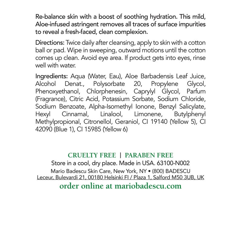 Mario Badescu Aloe Lotion Mild Toner for Face - Soothing & Refreshing Aloe-infused Pore Cleanser Skin Care - Face Toner to Calm, Soothe & Refresh Skin, 8 Fl Oz - Image 2