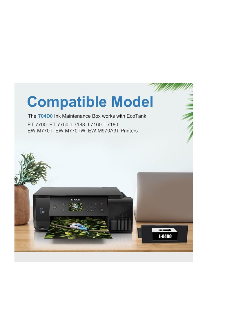 Terabyte T04D0 Ink Maintenance Box for Epson Ecotank ET-7700 ET-7750 ET7700 ET7750 L7188 L7160 L7180 EW-M770T EW-M770TW EW-M970A3T Printers（C13T04D000）  - Image 4