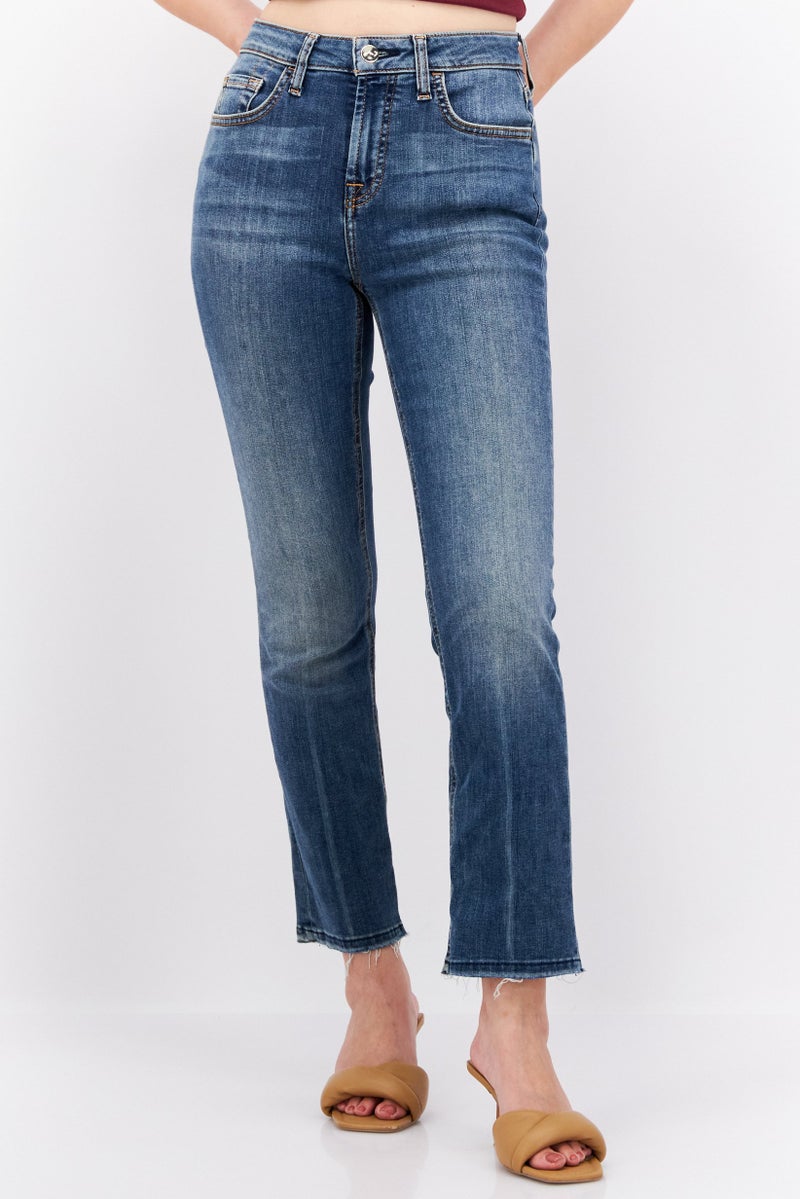 Jen 7 Women Skinny Fit Washed Stretchable Denim, Blue - Image 1