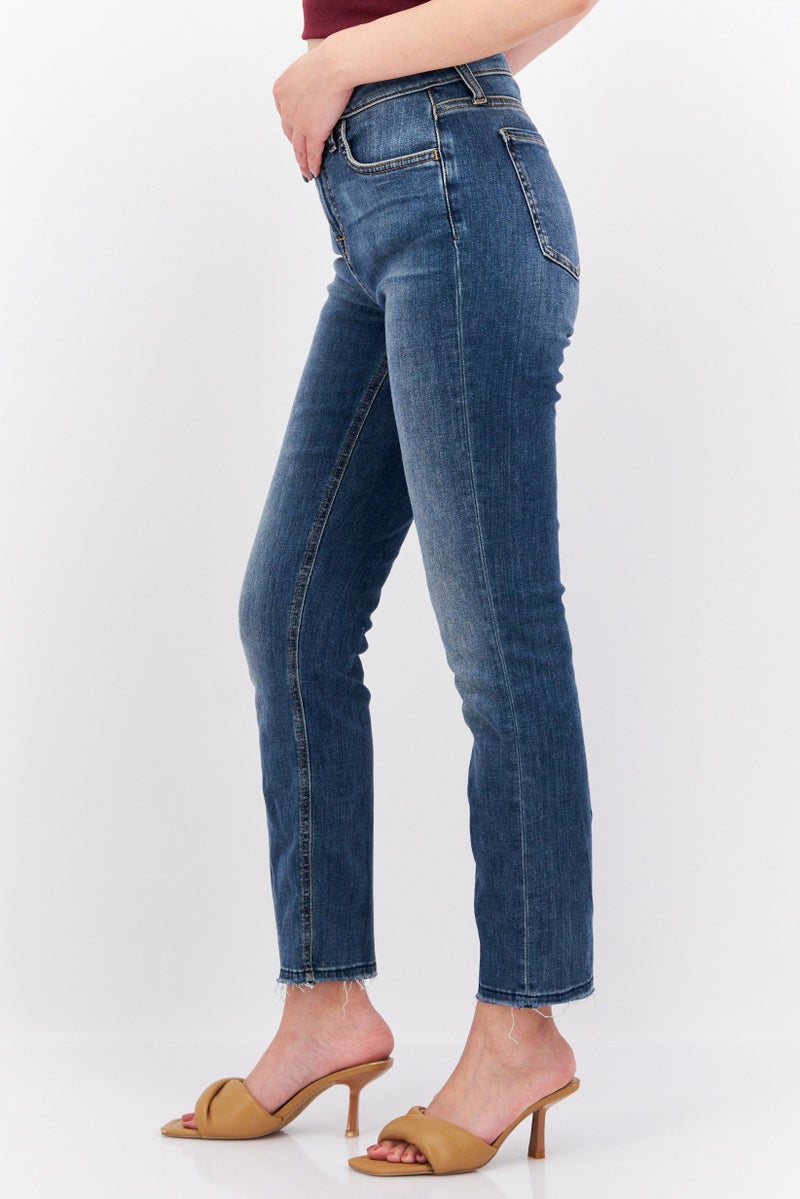 Jen 7 Women Skinny Fit Washed Stretchable Denim, Blue - Image 3