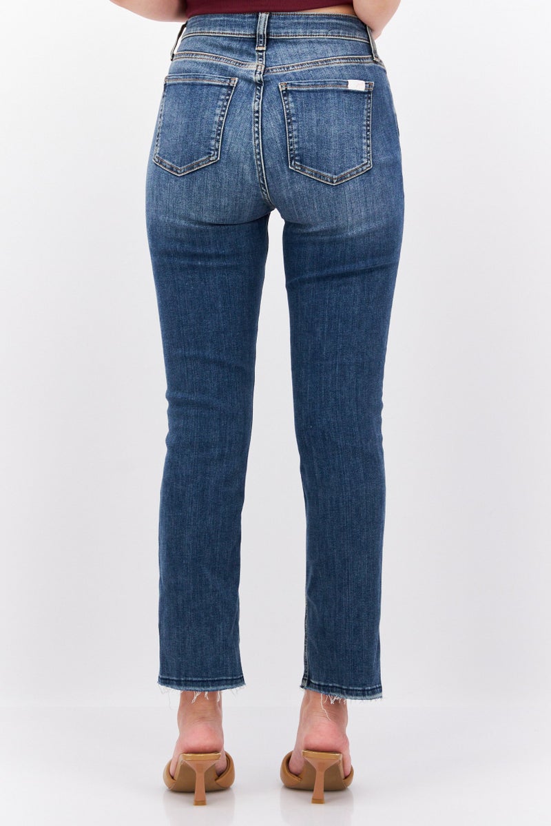 Jen 7 Women Skinny Fit Washed Stretchable Denim, Blue - Image 4