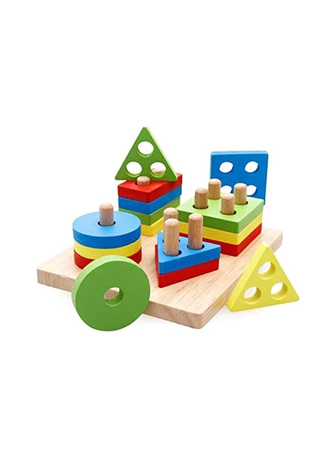 17 Pieces Geometry Shape Match Toys Cm Detachable And Removable Blocks For Upto 12 Months Age Group Kids 12x12x10cm - Image 4