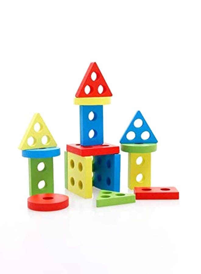 17 Pieces Geometry Shape Match Toys Cm Detachable And Removable Blocks For Upto 12 Months Age Group Kids 12x12x10cm - Image 5