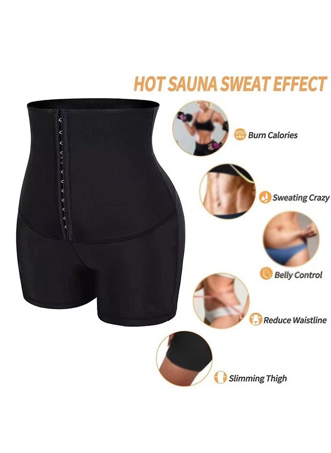 Generic High Waist Trainer Corset Leggings for Women Tummy Control Cincher Slim Push Up Body Shaper Fitness Pants Sauna Sweat Shapewear Shorts Pants Thigh Workout Suit Waist Trainer 3 Inch Pants M  - Image 4