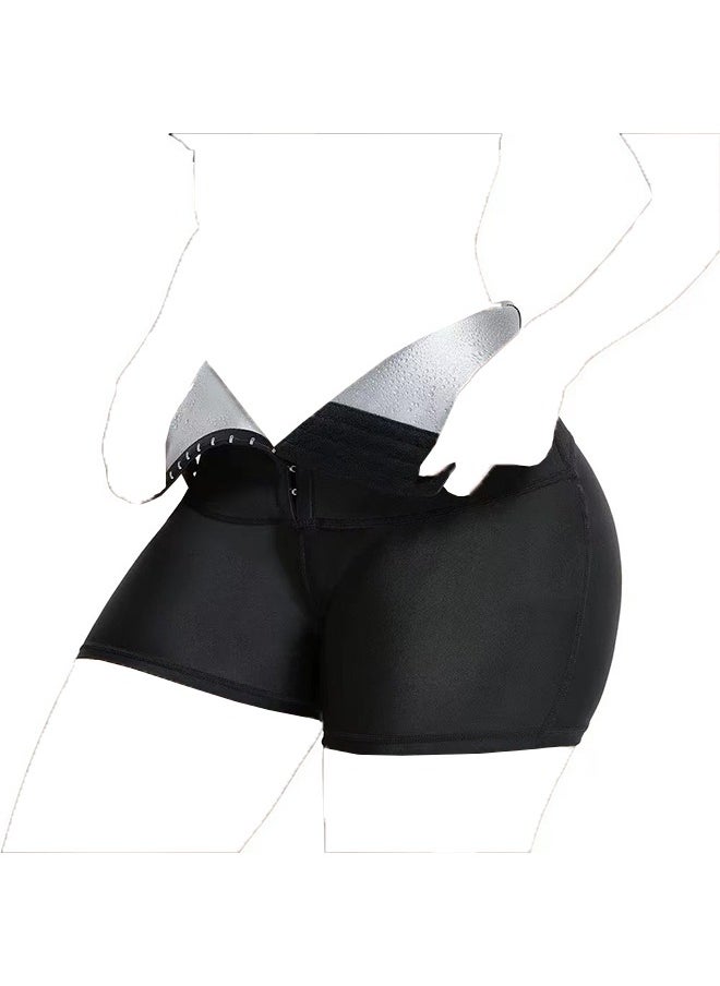 Generic High Waist Trainer Corset Leggings for Women Tummy Control Cincher Slim Push Up Body Shaper Fitness Pants Sauna Sweat Shapewear Shorts Pants Thigh Workout Suit Waist Trainer 3 Inch Pants M  - Image 2