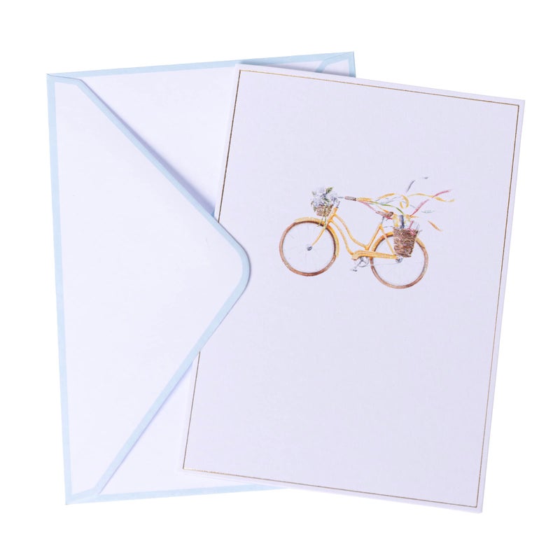 Graphique Watercolor Bike Cards | Pack of 16 Cards with Envelopes | Blank Inside | All Occasion Greetings | Glitter and Gold Foil Accents | Family and Friends | Boxed Set | 3.25" x 4.75" - Image 2