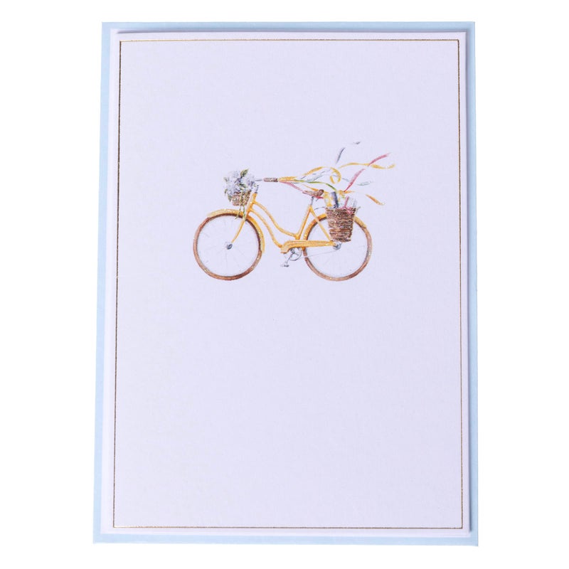 Graphique Watercolor Bike Cards | Pack of 16 Cards with Envelopes | Blank Inside | All Occasion Greetings | Glitter and Gold Foil Accents | Family and Friends | Boxed Set | 3.25" x 4.75" - Image 3