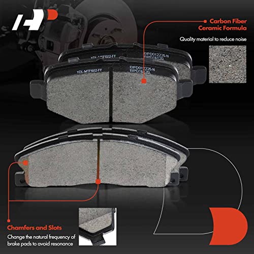 A-Premium Front and Rear Ceramic Disc Brake Pads Set Compatible with Select Ford and Lincoln Models - Taurus, Explorer, Flex, Police Interceptor Sedan/Utility, Special Service Police Sedan, MKS, MKT - Image 3