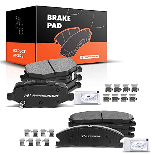A-Premium Front and Rear Ceramic Disc Brake Pads Set Compatible with Select Ford and Lincoln Models - Taurus, Explorer, Flex, Police Interceptor Sedan/Utility, Special Service Police Sedan, MKS, MKT - Image 1