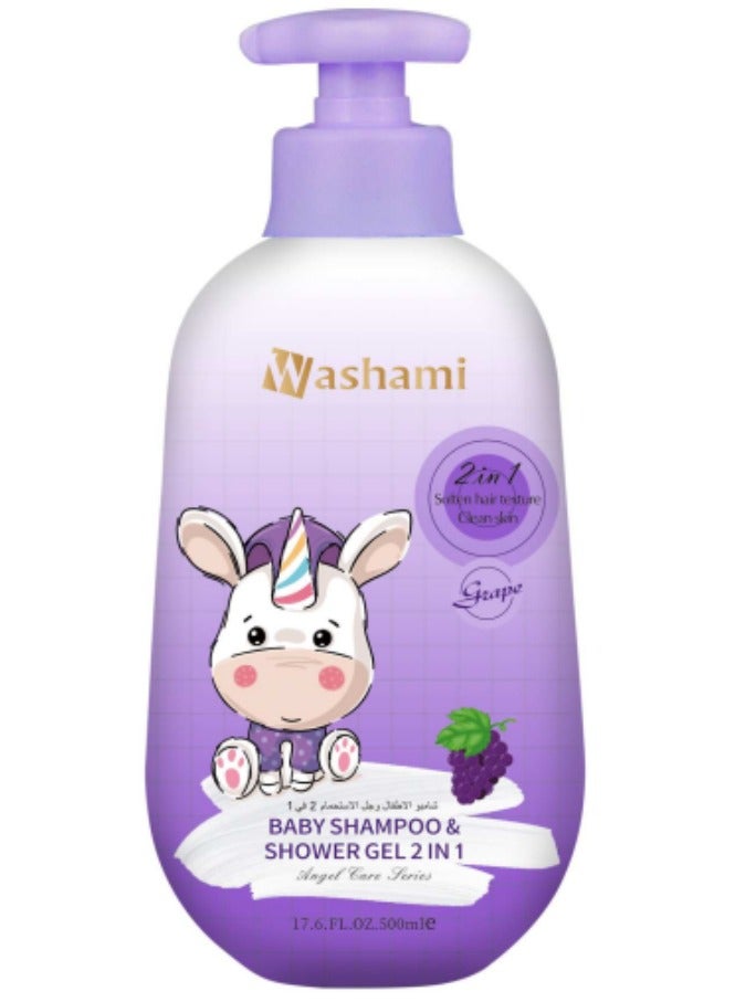 Baby Shampoo Shower Gel 2 In 1 Grape - 500 ml