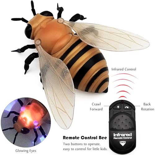 Tipmant Realistic RC Honey Bee Remote Control Insect Animal Vehicle Car Prank Toys Pet Cat Dog Teasing Kid Birthday Gifts - Image 5