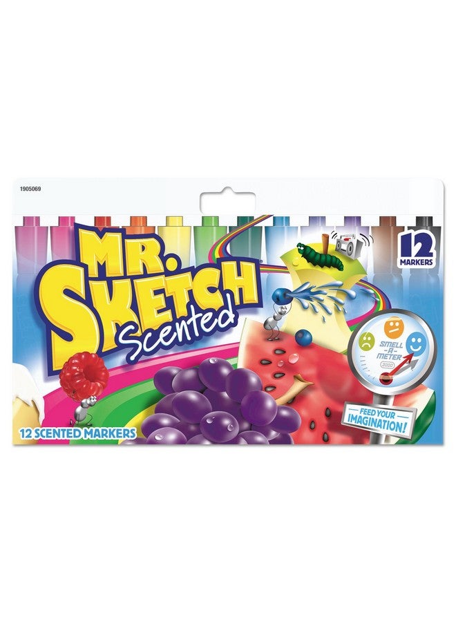 مستر.سكيتش 1905069 قلم تحديد مائي معطر برأس مشطوف 12 لونًا 12/مجموعة - Image 1