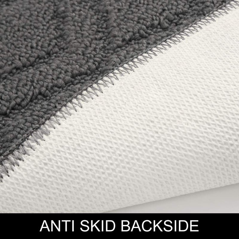 COSY HOMEER COSY HOMEER 48x20 Inch/30X20 Inch Kitchen Rug Mats Made of 100% Polypropylene 2 Pieces Soft Kitchen Mat Specialized in Anti Slippery and Machine Washable (Grey) - Image 3